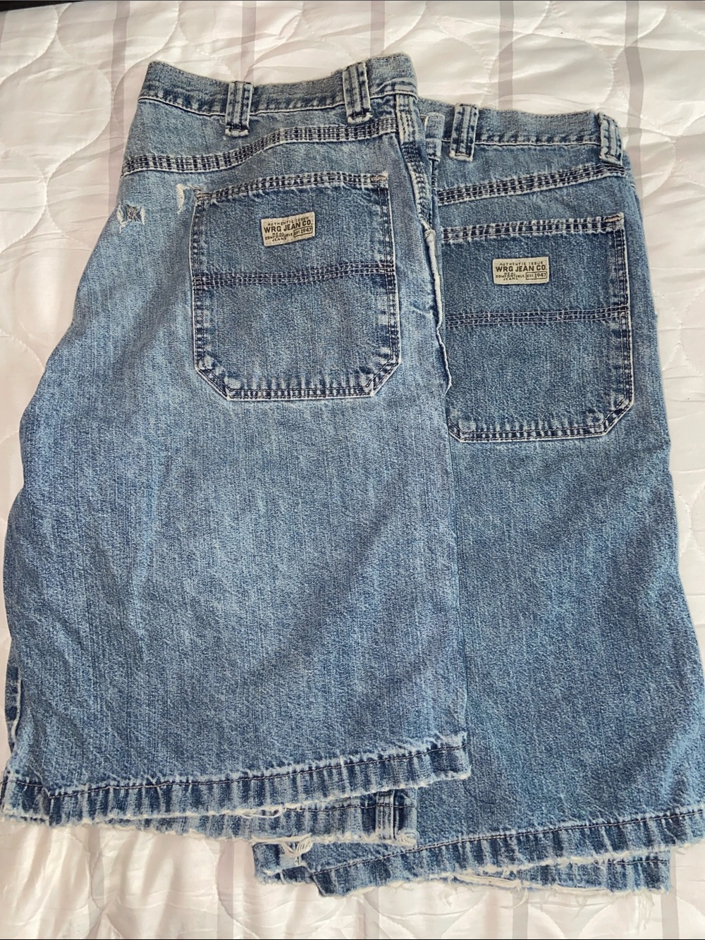 VTG JORTS DENIM JEAN SHORTS 36” Wrangler 2 PAIRS 36 UNISEX